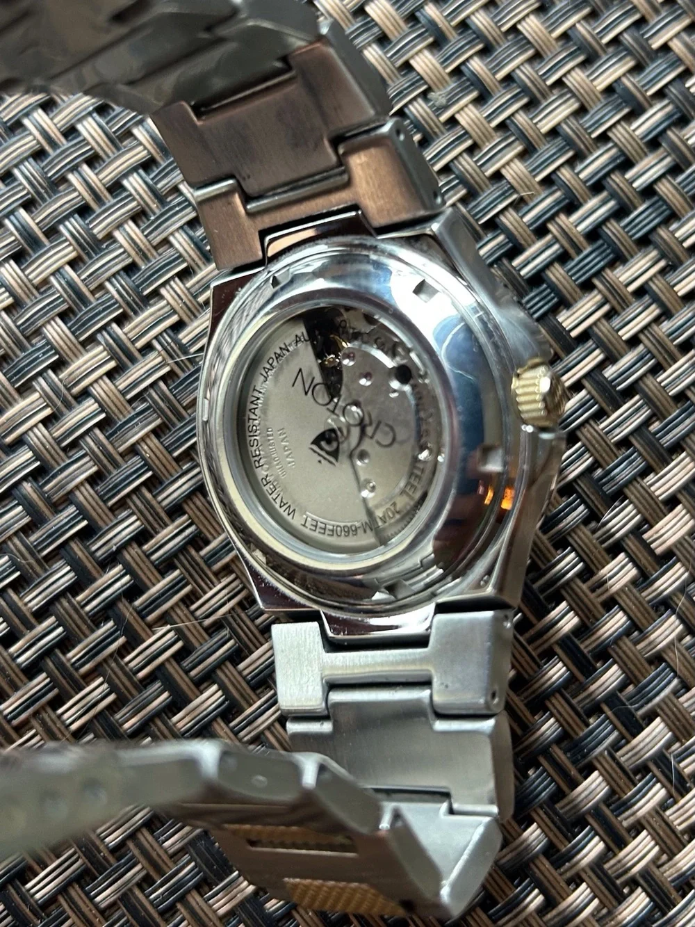 Croton Men’s Two-Tone Bracelet Watch with Orange Dial